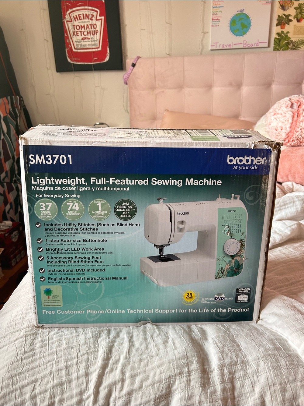Brother SM3701 Lightweight Sewing Machine - White with Teal Accent (New)
